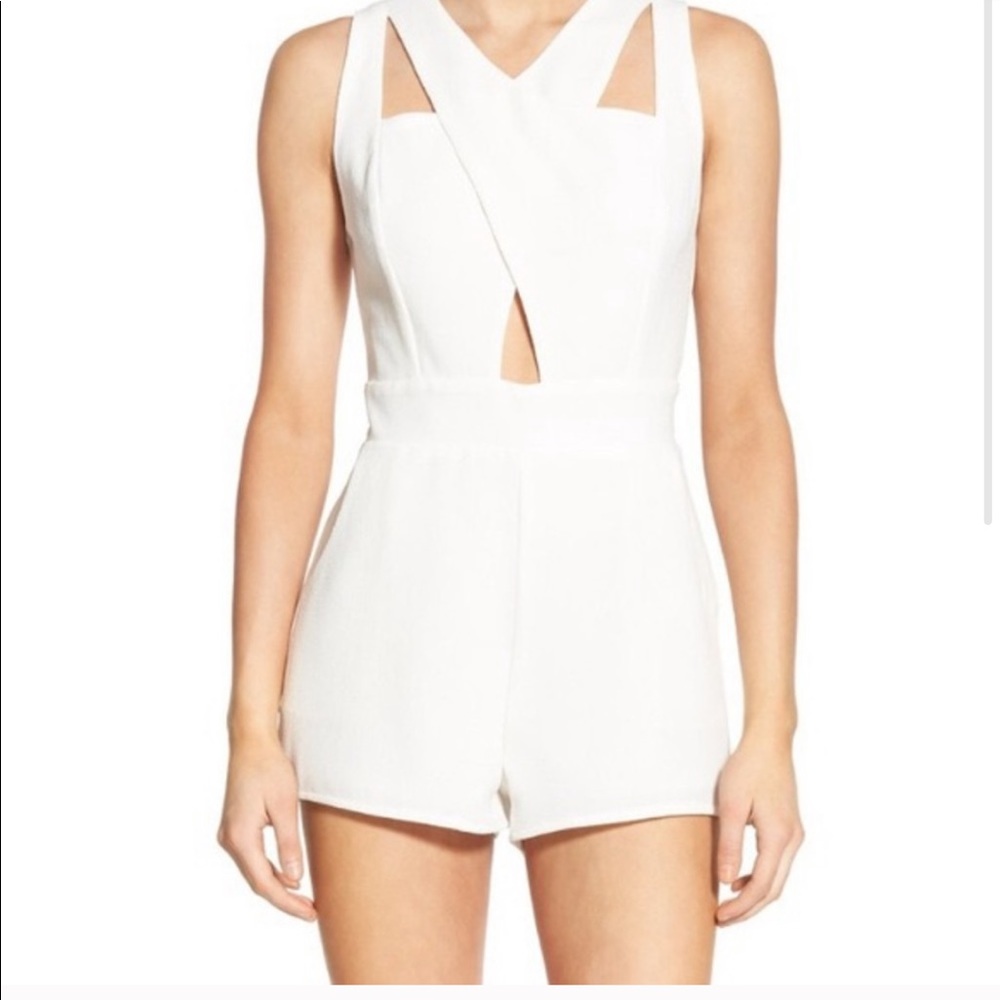 J.O.A Los Angeles white cut out romper